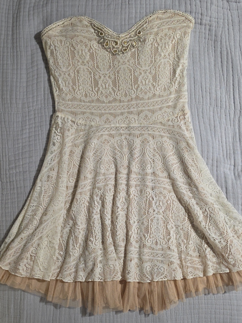 HAND BEADED LACE, VINTAGE BALLERINA, COCKTAIL DRESS", BY "FREE PEOPLE"